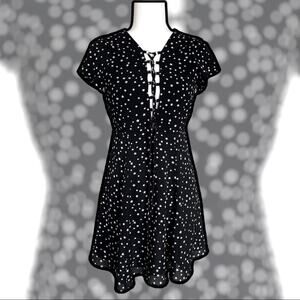 WYLDR REVOLVE BRAND 90S VIBE DRESS STARS LACE UP BLACK XS